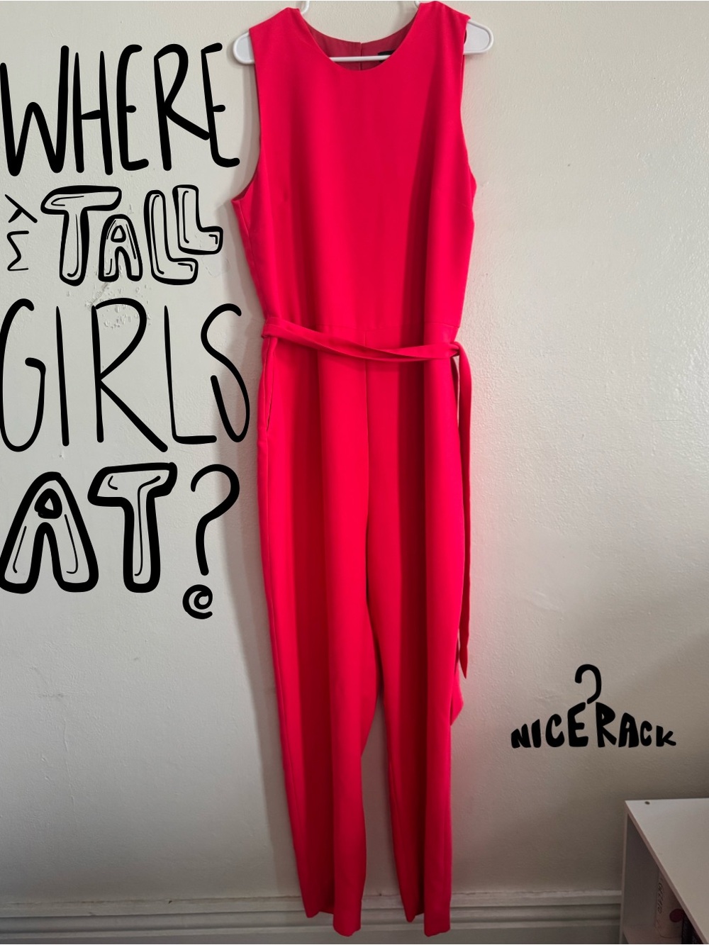 Banana Republic Bright Pink Sleeveless Belted Jumpsuit